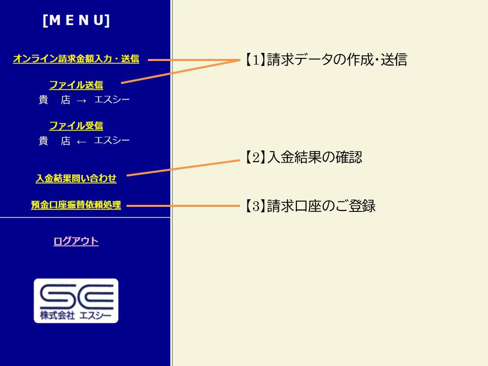 SCインターネットサービス画面